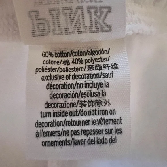 NWOT PINK Victoria’s Secret White Everyday Lounge Boyfriend Logo Pant Size M - Picture 8 of 8